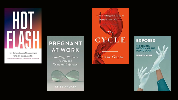 An image of four books from the list of recommended reads about women's health