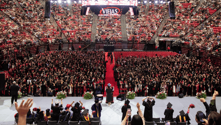 Thousands of graduates from San Diego State University’s Class of 2025 marked the end of their academic paths during four days of commencement ceremonies, from SDSU Imperial Valley to Viejas Arena.
